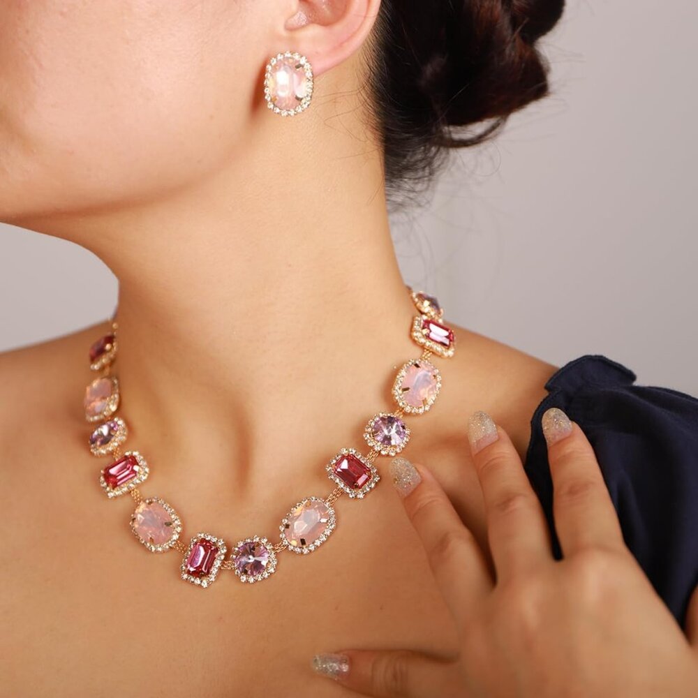 Multi-Colored Geometric Gemstone Crystal Statemen… - image 2